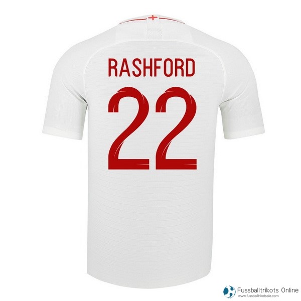 England Trikot Heim Rashford 2018 Weiß Fussballtrikots Günstig